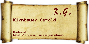 Kirnbauer Gerold névjegykártya